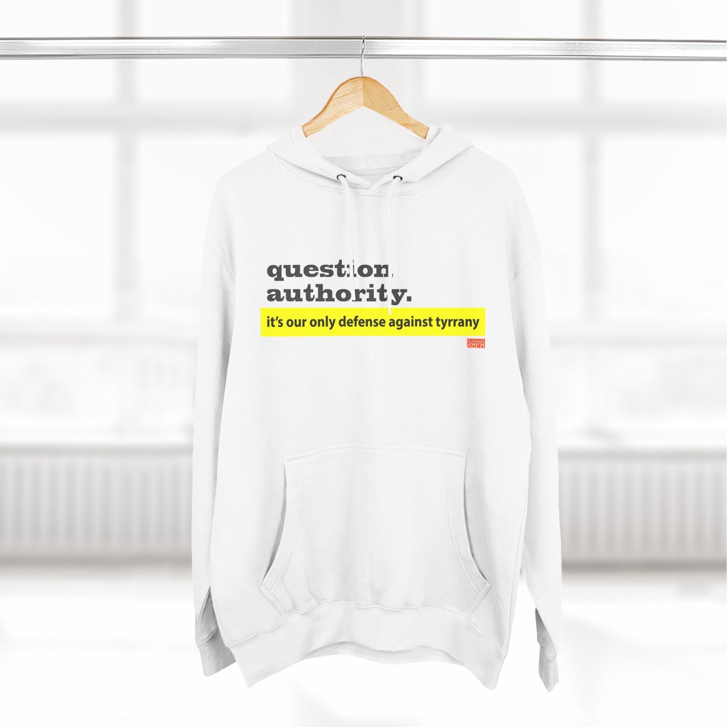 Question Authority Three-Panel Fleece Hoodie