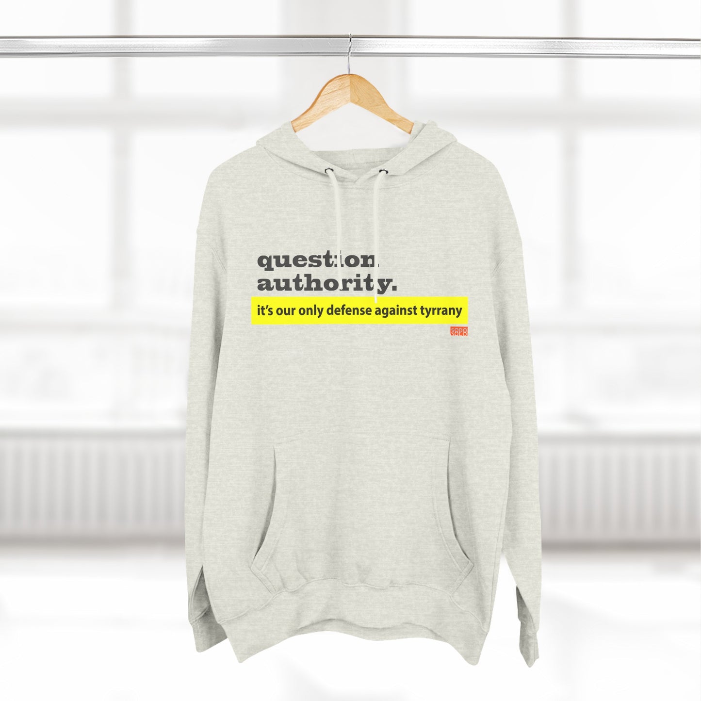 Question Authority Three-Panel Fleece Hoodie