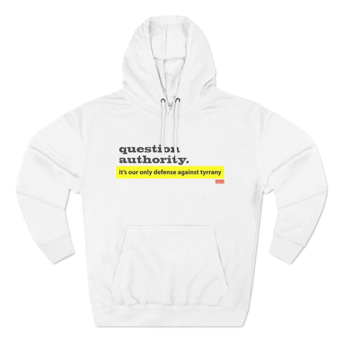 Question Authority Three-Panel Fleece Hoodie