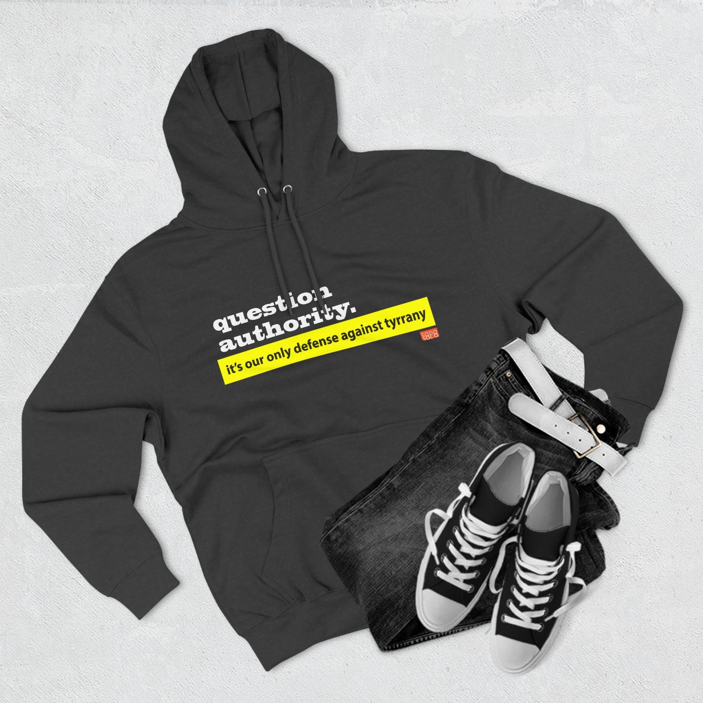 Question Authority Three-Panel Fleece Hoodie