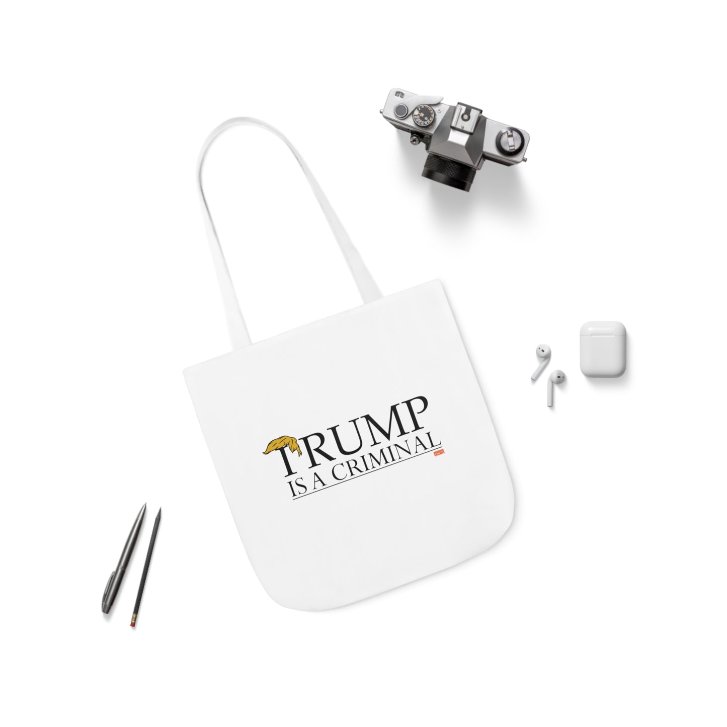"IRUMP" is a Criminal Canvas Tote Bag, 5-Color Straps