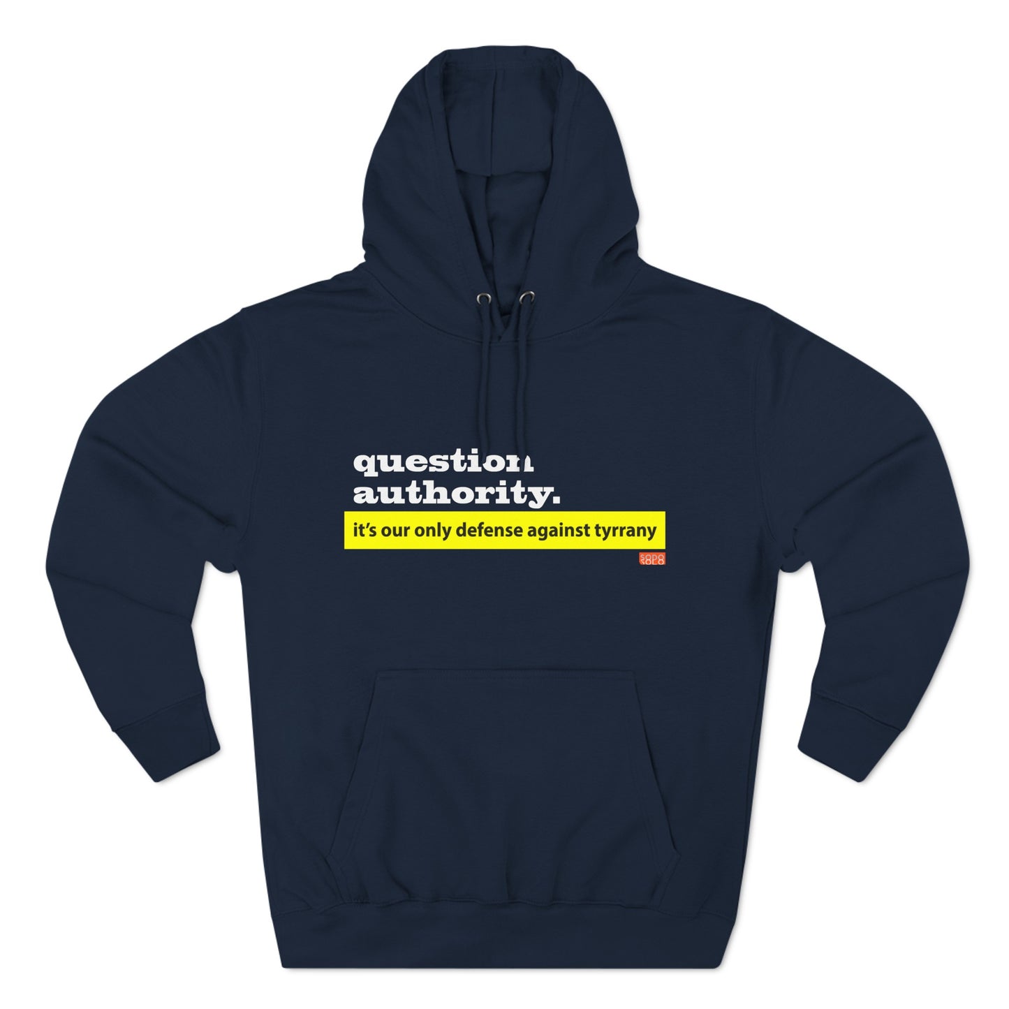 Question Authority Three-Panel Fleece Hoodie