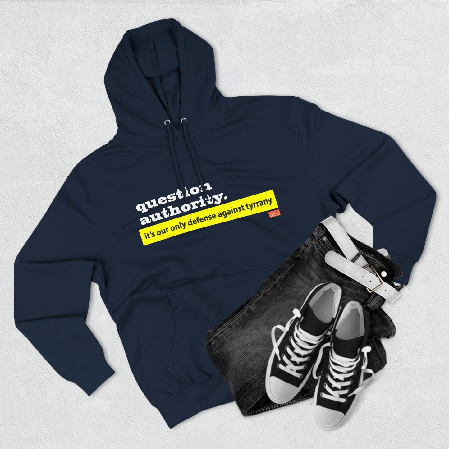 Question Authority Three-Panel Fleece Hoodie