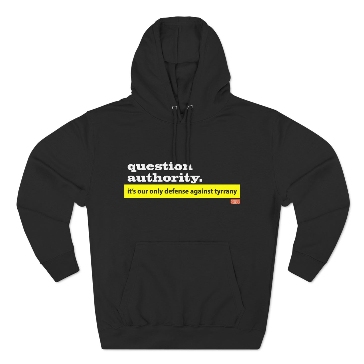 Question Authority Three-Panel Fleece Hoodie