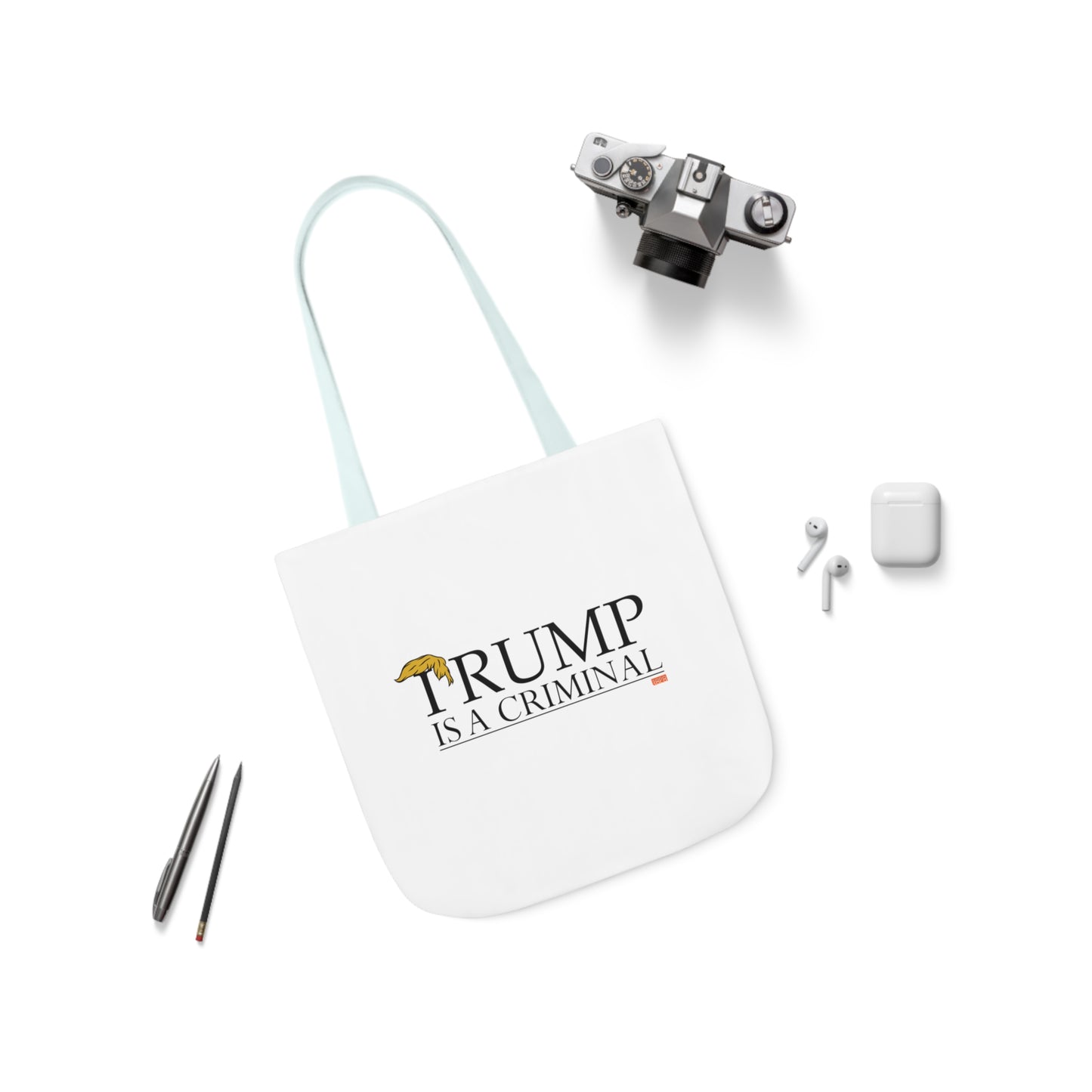 "IRUMP" is a Criminal Canvas Tote Bag, 5-Color Straps