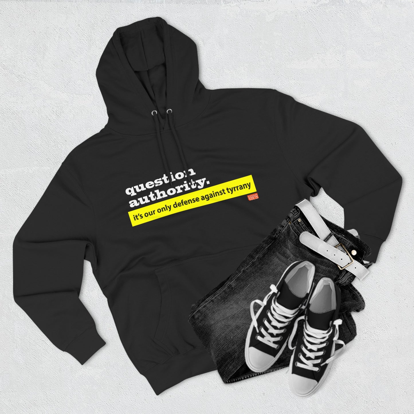 Question Authority Three-Panel Fleece Hoodie