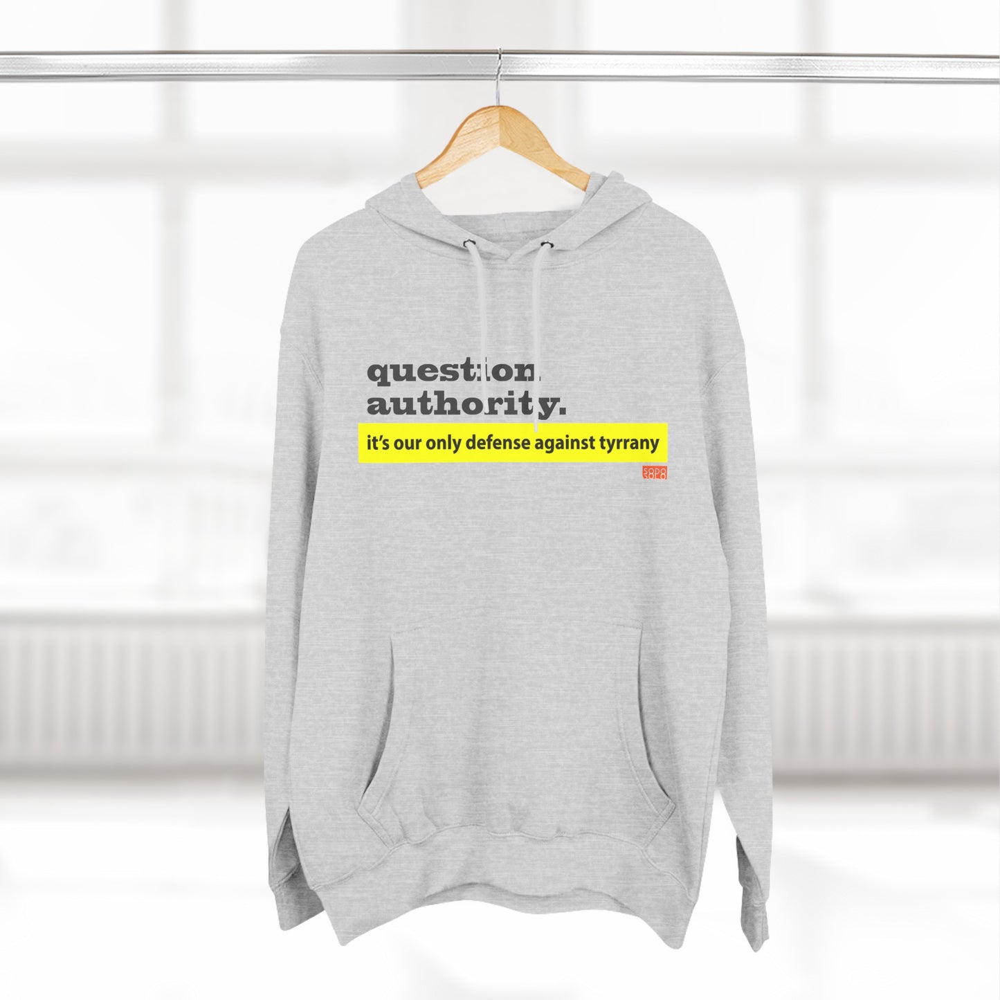 Question Authority Three-Panel Fleece Hoodie
