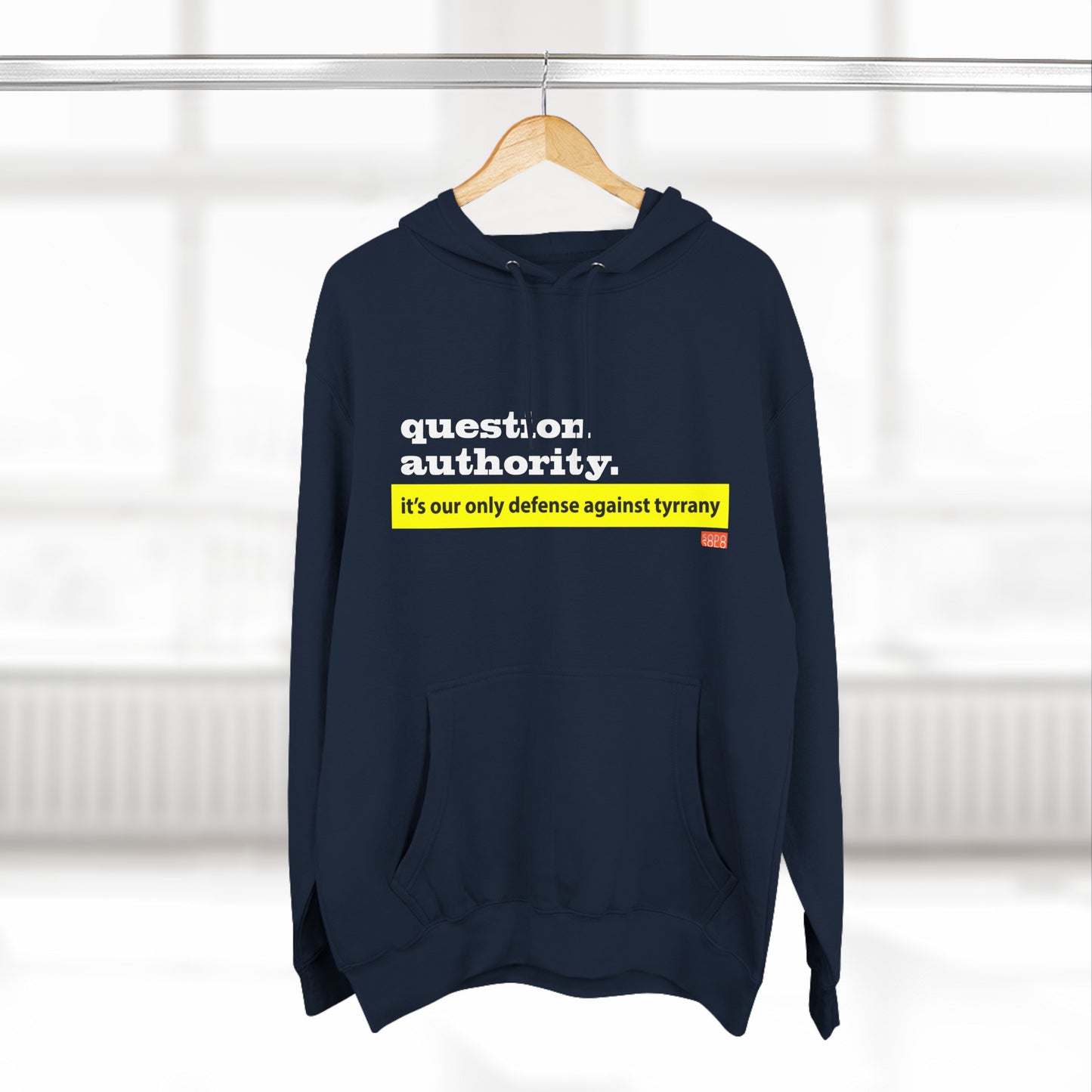 Question Authority Three-Panel Fleece Hoodie