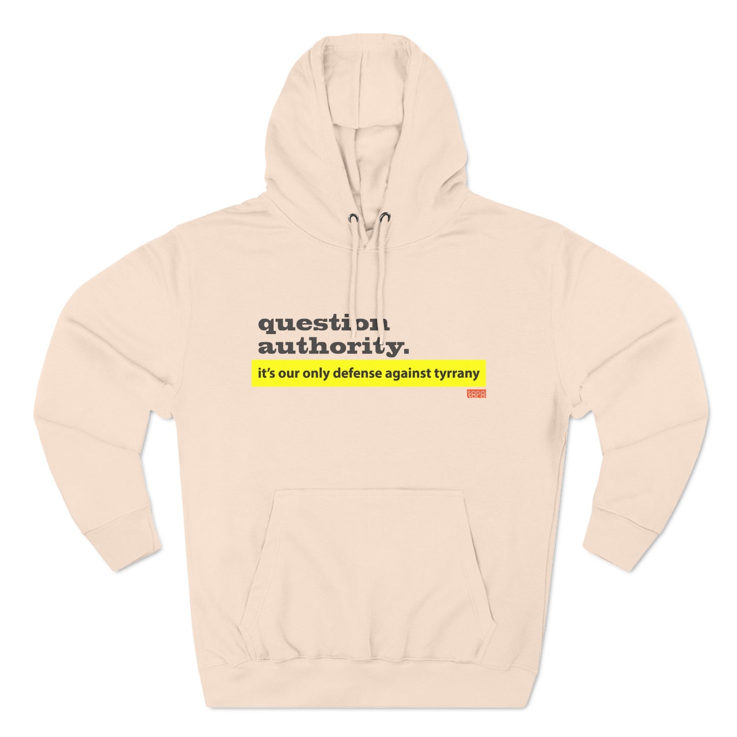 Question Authority Three-Panel Fleece Hoodie