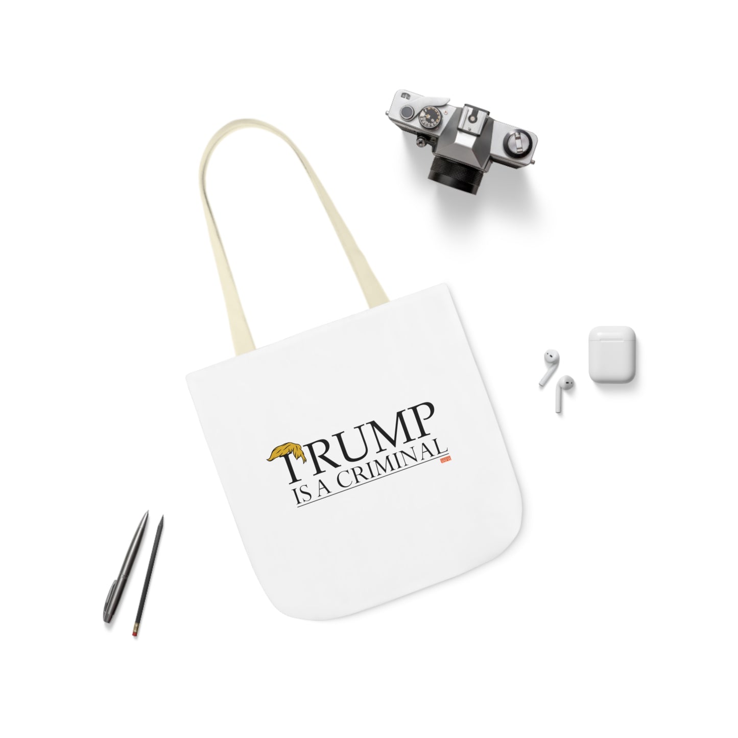 "IRUMP" is a Criminal Canvas Tote Bag, 5-Color Straps