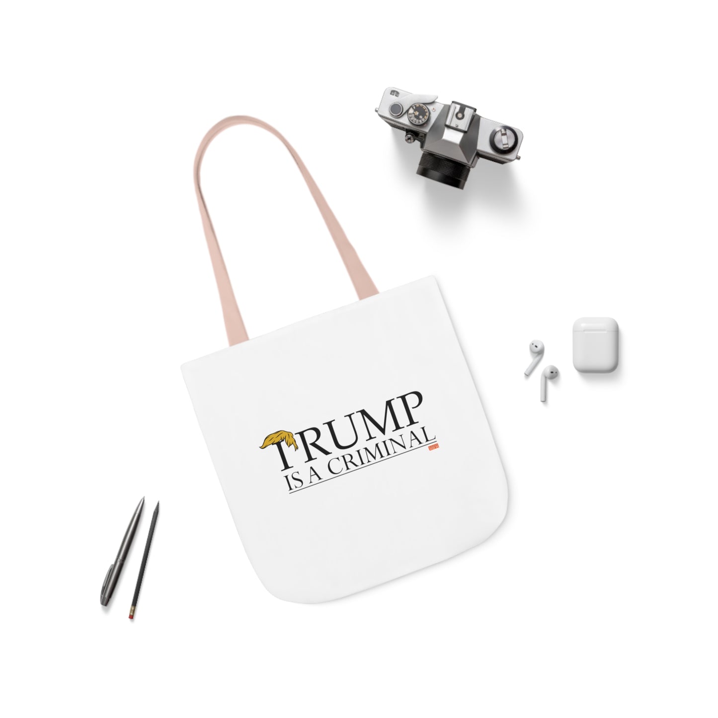 "IRUMP" is a Criminal Canvas Tote Bag, 5-Color Straps