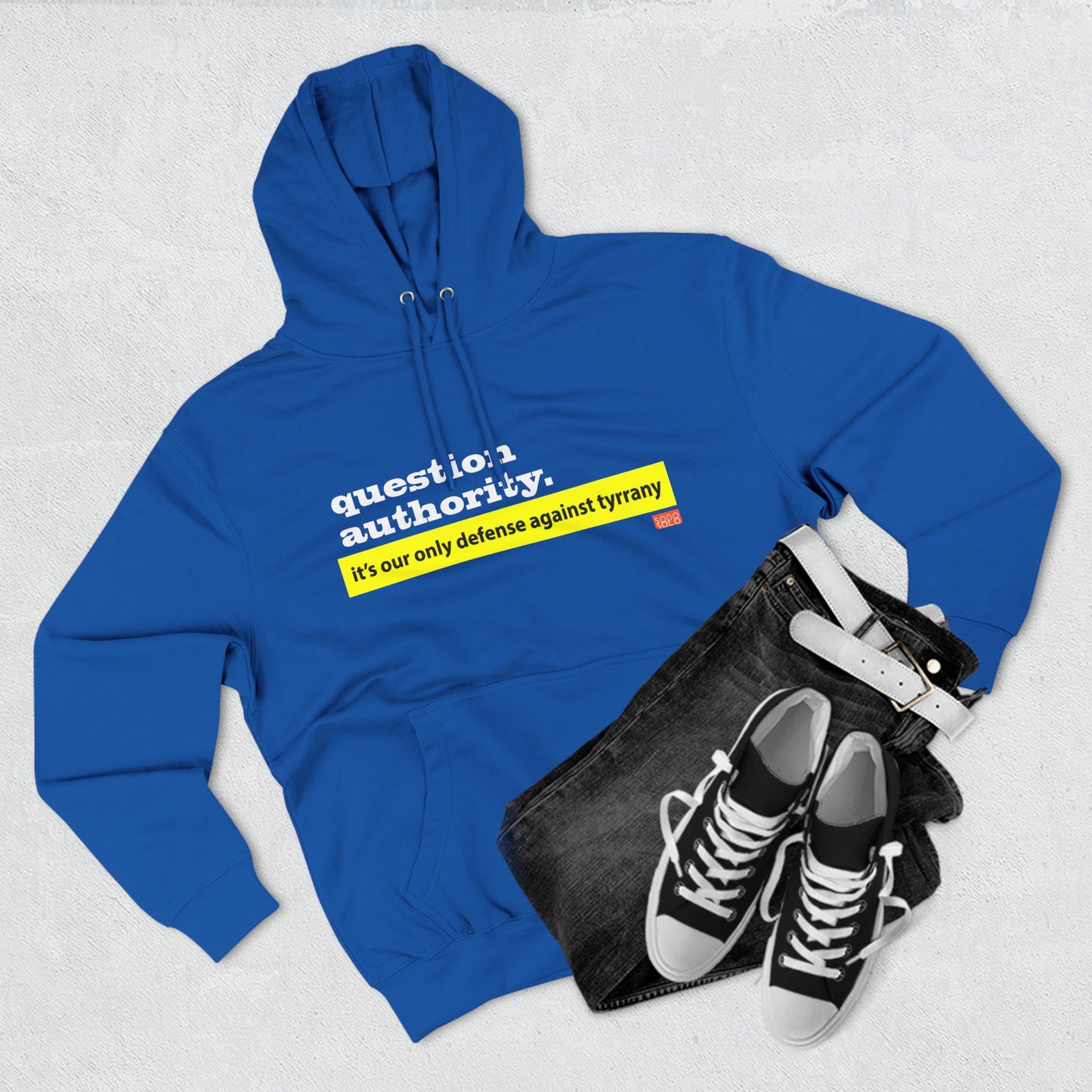 Question Authority Three-Panel Fleece Hoodie